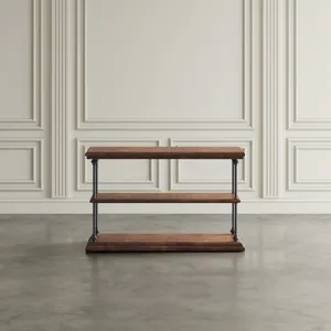 Larson Modern Industrial 48\" Solid Wood Sofa Table With Storage