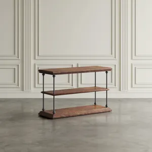 Larson Modern Industrial 48\" Solid Wood Sofa Table With Storage