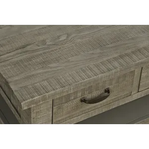 Telluride Rustic Farmhouse Solid Wood 50\" Coffee Table With Caster Wheels And Pull-Through Drawers