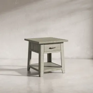 Telluride Rustic Farmhouse Solid Wood End Table With Storage