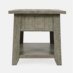 Telluride Rustic Farmhouse Solid Wood End Table With Storage