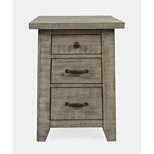 Telluride Rustic Farmhouse Solid Wood USB Charging Chairside End Table