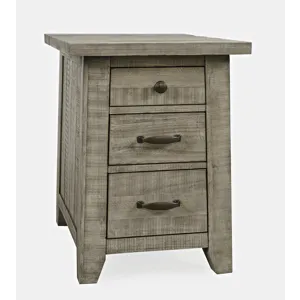 Telluride Rustic Farmhouse Solid Wood USB Charging Chairside End Table