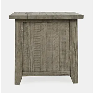 Telluride Rustic Farmhouse Solid Wood USB Charging Chairside End Table