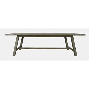 Telluride Rustic Farmhouse Solid Wood 127\" Trestle Counter Table With Two Extension Leaves