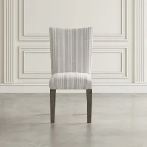 Telluride Rustic Farmhouse Solid Wood Parsons Striped Upholstery Dining Chair(Set Of 2)