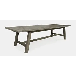 Telluride Rustic Farmhouse Solid Wood 127\" Trestle Dining Table With Two Extension Leaves