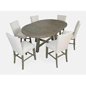 Telluride Contemporary Rustic Farmhouse Solid Wood Seven Piece Counter Height Dining Table Set