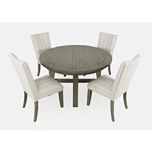 Telluride Contemporary Rustic Farmhouse Solid Wood Five Piece Dining Table Set