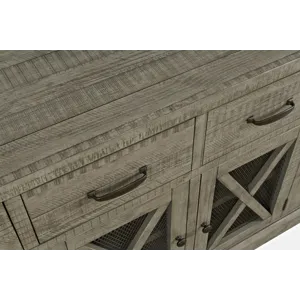 Telluride 70\" Rustic Distressed Solid Wood Farmhouse Four Drawer Sideboard Buffet Server