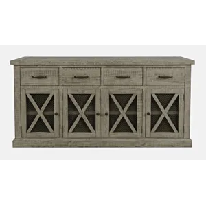 Telluride 70\" Rustic Distressed Solid Wood Farmhouse Four Drawer Sideboard Buffet Server