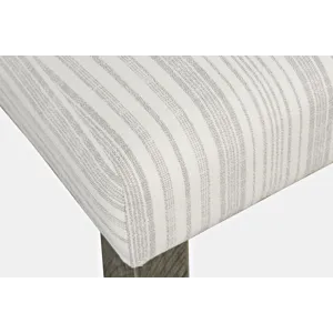 Telluride Farmhouse Rustic Solid Wood Parsons Striped Upholstery Counter Stool(Set Of 2)