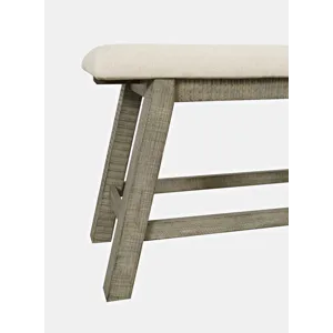 Telluride Rustic Farmhouse Solid Wood Upholstered 85\" Counter Height Bench