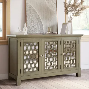 Isabella 54\" Luxury Mirrored Accent Storage Cabinet