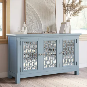 Isabella 54\" Luxury Mirrored Accent Storage Cabinet