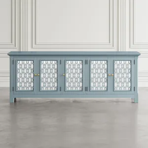 Isabella 86\" Luxury Mirrored Sideboard Storage Cabinet