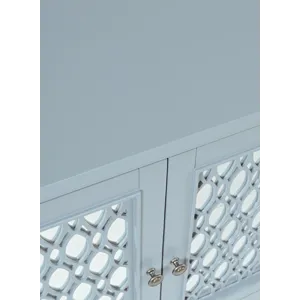 Isabella 86\" Luxury Mirrored Sideboard Storage Cabinet