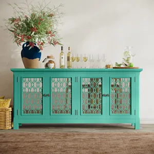 Isabella 69\" Luxury Mirrored Sideboard Storage Cabinet