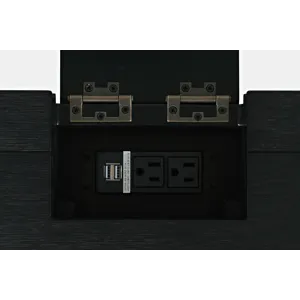 Gramercy Mid-Century Modern Chevron Three Drawer USB Charging Desk