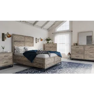 East Hampton Modern Coastal 25\" Distressed Solid Wood Nightstand With USB Charging