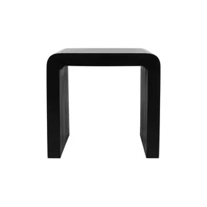 Brooklyn Mid-Century Modern Solid Wood Square Waterfall Curved End Table