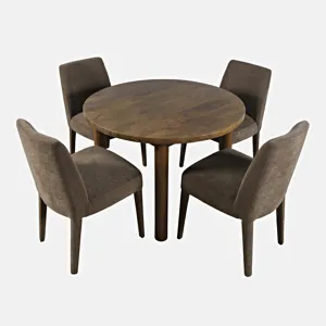 Bodhi 42\" Modern Round Solid Wood Five Piece Upholstered Dining Set