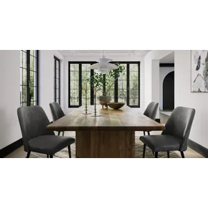 Burke 76\" Rustic Modern Solid Wood Dining Table