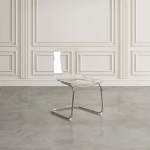 Clarity Modern Contemporary Clear Acrylic Dining Chair(Set Of 2)