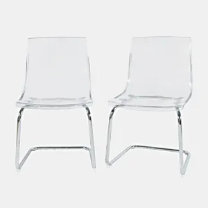 Clarity Modern Contemporary Clear Acrylic Dining Chair(Set Of 2)