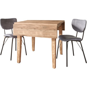 Colby Three Piece Dropleaf Solid Wood Dining Set