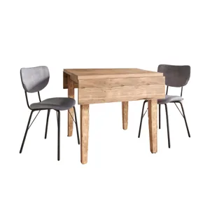 Colby Three Piece Dropleaf Solid Wood Dining Set