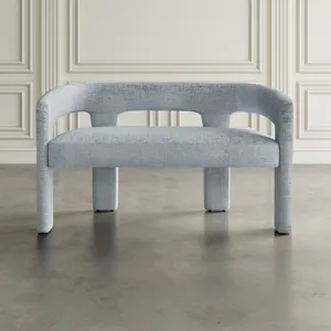 Gwen Modern Luxury Jacquard Fabric Upholstered Sculpture Bench