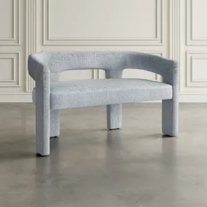 Gwen Modern Luxury Jacquard Fabric Upholstered Sculpture Bench