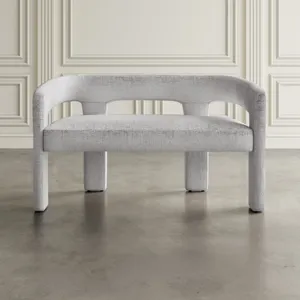 Gwen Modern Luxury Jacquard Fabric Upholstered Sculpture Bench