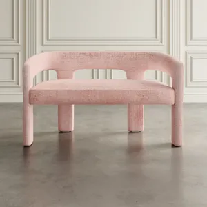 Gwen Modern Luxury Jacquard Fabric Upholstered Sculpture Bench