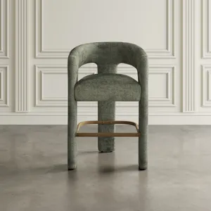 Gwen Modern Luxury Jacquard Fabric Upholstered Sculpture Counter Stool