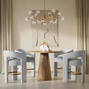 Gwen Modern Luxury Jacquard Fabric Upholstered Sculpture Counter Stool