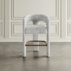 Gwen Modern Luxury Jacquard Fabric Upholstered Sculpture Counter Stool