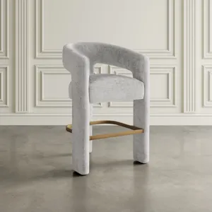 Gwen Modern Luxury Jacquard Fabric Upholstered Sculpture Counter Stool