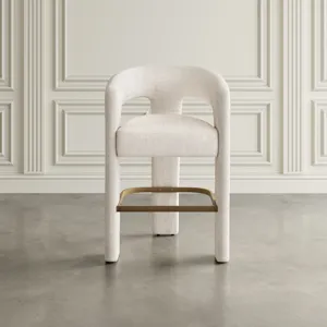 Gwen Modern Luxury Jacquard Fabric Upholstered Sculpture Counter Stool