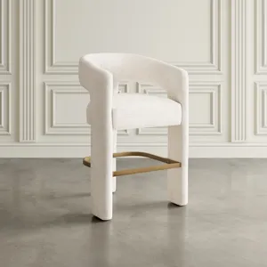 Gwen Modern Luxury Jacquard Fabric Upholstered Sculpture Counter Stool
