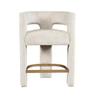 Gwen Modern Luxury Jacquard Fabric Upholstered Sculpture Counter Stool
