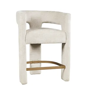 Gwen Modern Luxury Jacquard Fabric Upholstered Sculpture Counter Stool