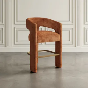 Gwen Modern Luxury Jacquard Fabric Upholstered Sculpture Counter Stool