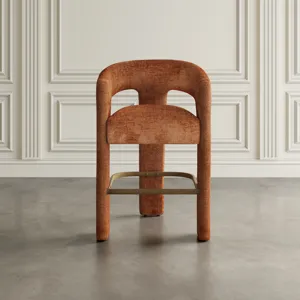 Gwen Modern Luxury Jacquard Fabric Upholstered Sculpture Counter Stool