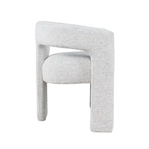 Hayden Modern Upholstered Three Leg Sculpture Dining Armchair With Performance Fabric