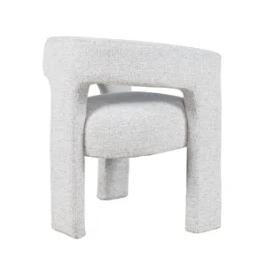 Milano Hayden Modern Upholstered Three Leg Sculpture Dining Armchair With Performance Fabric