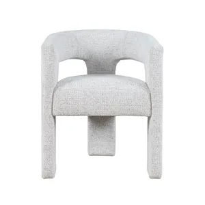 Hayden Modern Upholstered Three Leg Sculpture Dining Armchair With Performance Fabric
