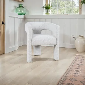 Hayden Modern Upholstered Three Leg Sculpture Dining Armchair With Performance Fabric