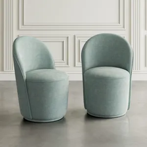 Landon Mid-Century Modern Upholstered Swivel Dining Chair(Set Of 2)